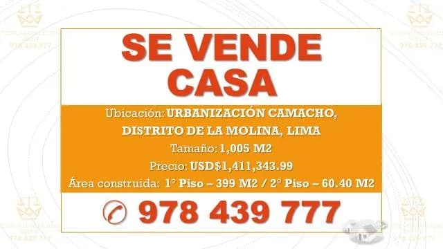 Se Vende Hermosa Casa en La Molina - Urb. Camacho — foto 1