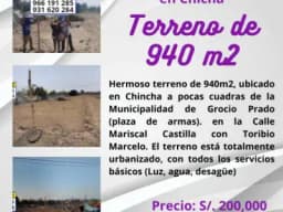 Terreno de 940m2