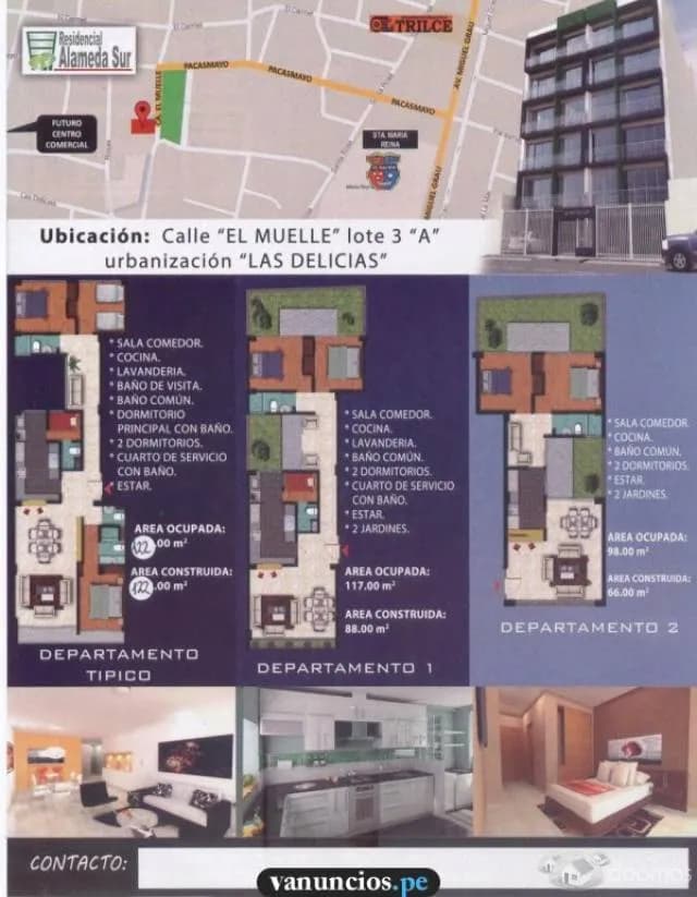 CHICLAYO - VENTA DE DEPARTAMENTOS " RESIDENCIAL ALAMEDA SUR " DESDE 98M2 — foto 3