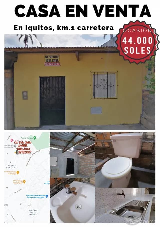CASA CON TÍTULO DE PROPIEDAD A 5 MIN. DEL AEROPUERTO DE IQUITOS — foto 1