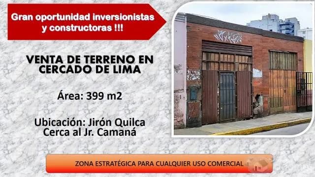 Excelente oportunidad de inversión - Terreno en venta en el Centro de Lima! — foto 1