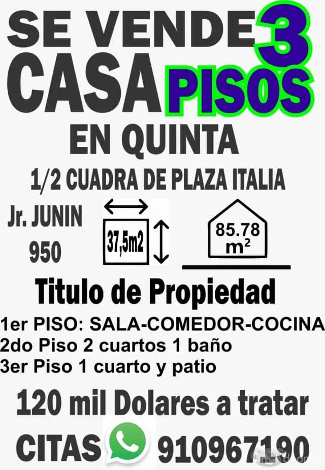 SE VENDE CASA DE 3 PISOS — foto 1