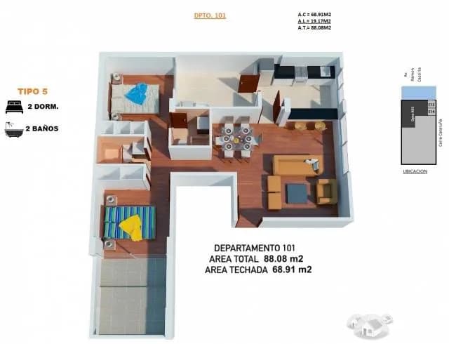 VENTA DEPARTAMENTO SURCO 88M2 - PRIMER PISO SIN COCHERA- 2 DORMITORIOS- TERRAZA-LIMITE CON BARRANCO — foto 3