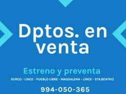 Magdalena (Lima-Perú) : venta dptos. estreno bien ubicados y modernos