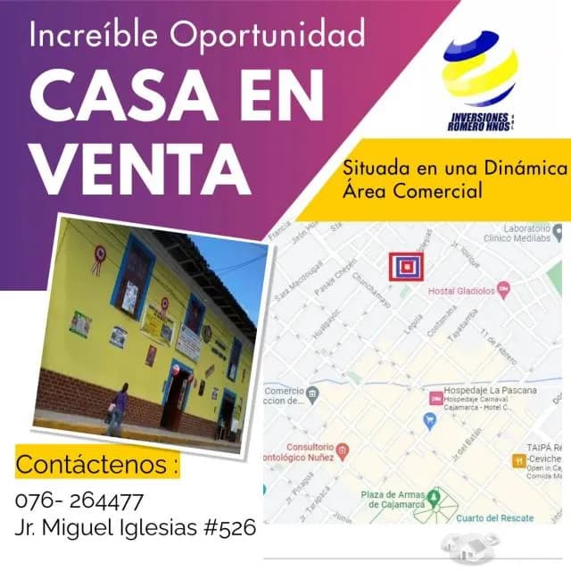 Gran Venta De Una Casa en zona comercial de Cajamarca — foto 2