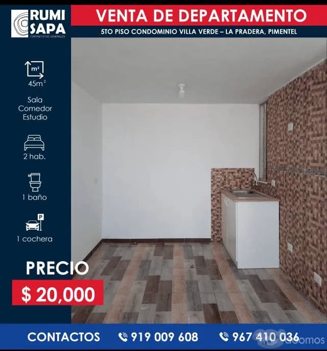 Venta Departamento Condominio Villa Verde - La Pradera, Pimentel — foto 2