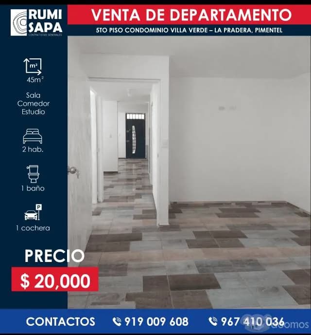 Venta Departamento Condominio Villa Verde - La Pradera, Pimentel — foto 4