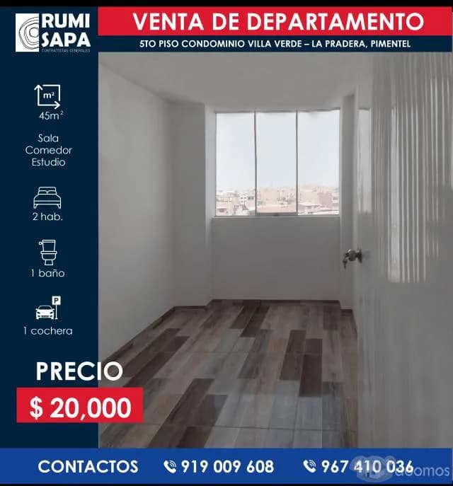 Venta Departamento Condominio Villa Verde - La Pradera, Pimentel — foto 5
