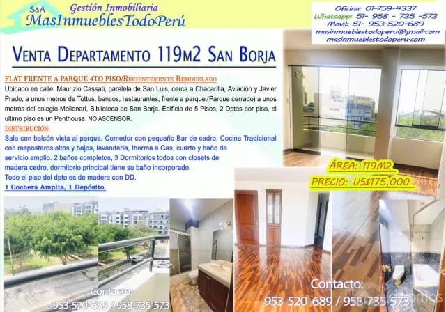 Venta Departamento Vista al Parque San Borja 119m2 — foto 8