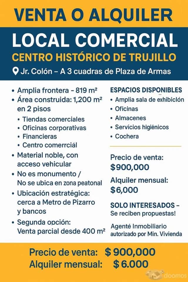 VENTA o ALQUILER de LOCAL COMERCIAL – CENTRO HISTÓRICO DE TRUJILLO — foto 7