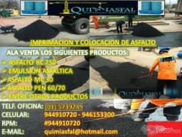 asfalto rc 250 venta cel.944910720