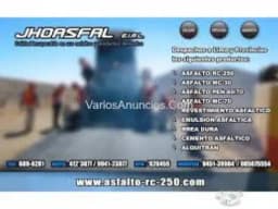 VENTAS DE EMULSION ASFALTICA Y ASFALTOS RC-250