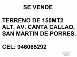 SE VENDE TERRENO DE 150M2