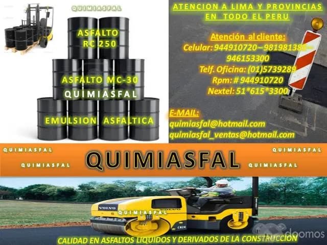 Ventas de Pinturas asfalticas y Asfaltos rc-500,rc-250 — foto 1