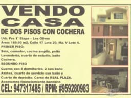 VENTA DE CASA EN LOS OLIVOS