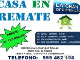 REMATO CASA DE 4 PISOS EN CARABAYLLO
