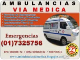 AMBULANCIAS TRASLADOS LIMA Y PROVINCIAS