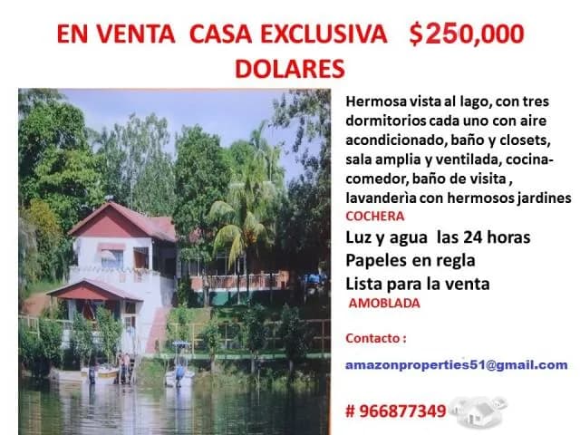 HERMOSA RESIDENCIA CON VISTA A LAGO , AMOBLADA  , AMPLIA — foto 1