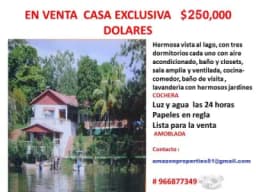 HERMOSA RESIDENCIA CON VISTA A LAGO , AMOBLADA  , AMPLIA
