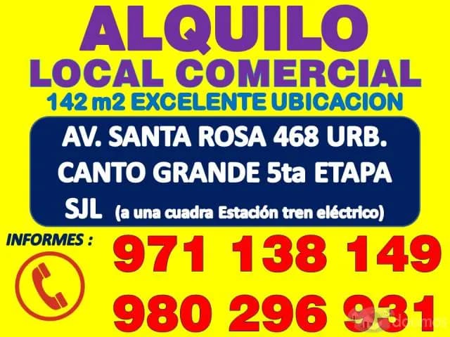 ALQUILO EN EXCELENTE UBICACION AV SANTA ROSA SJL — foto 3
