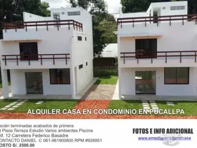 ALQUILER DE CASA EN CONDOMINIO CON ACABADOS DE PRIMERA CON PISCINA DISPONIBLE ENERO 2019