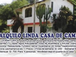 ALQUILO LINDA CASA DE CAMPO