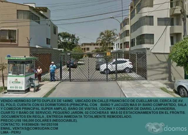 VENDO HERMOSO DEPARTAMENTO DUPLEX EN FRANCISCO DE CUELLAR SURCO — foto 1