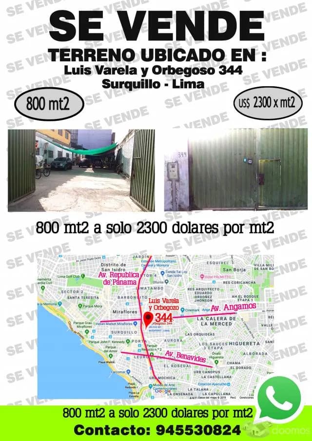 VENTA DE TERRENO Luis Varela y Orbegoso 344 — foto 2