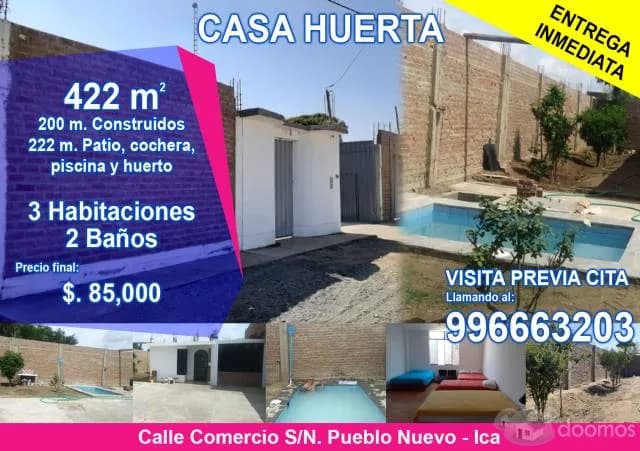 VENTA CASA HUERTA 422 m2 - Ica — foto 1