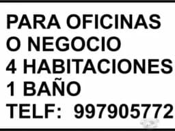 ALQUILO OFICINAS EN SAN MARTIN DE PORRES AV PERU