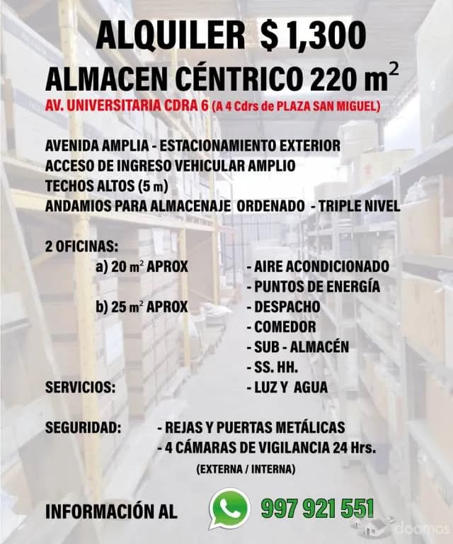 ALMACEN A 3 CUADRAS DE PLAZA SAN MIGUEL — foto 1