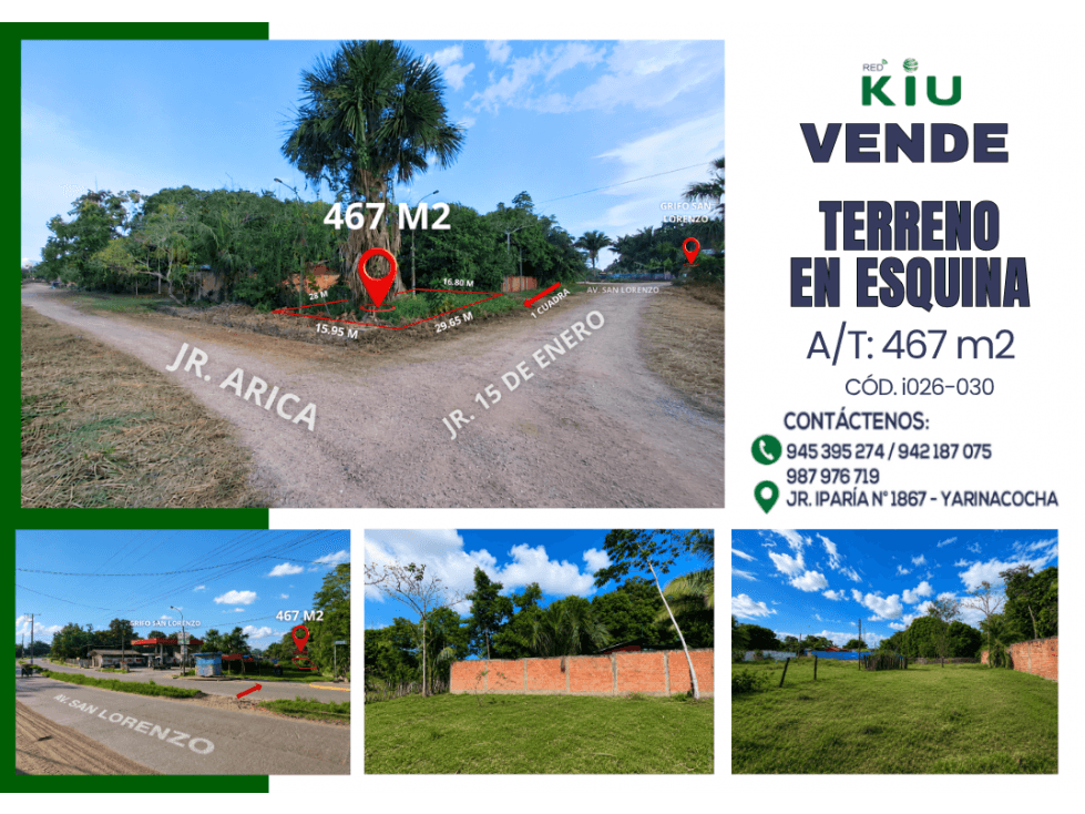 i026030 - VENTA TERRENO EN ESQUINA - YARINACOCHA — foto 1