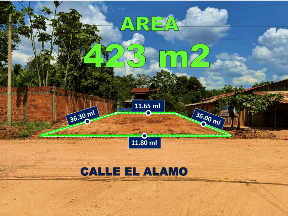 00726 - VENDO TERRENO A 2 CDRAS DE AV. YARINACOCHA  -  A.T 423 M2. — foto 1